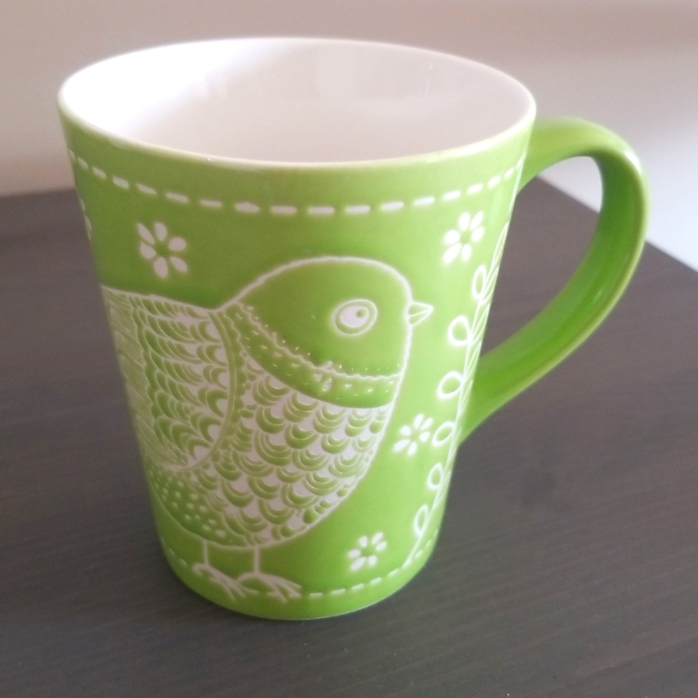 Green Ceramic Bird mug